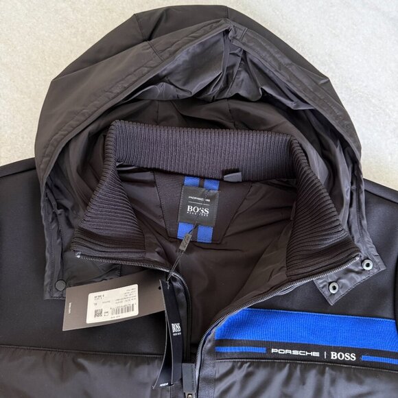 Hugo Boss Porsche Skiles 32 Black Hooded Jacket, Sz. Med & X-Large - Picture 10 of 11